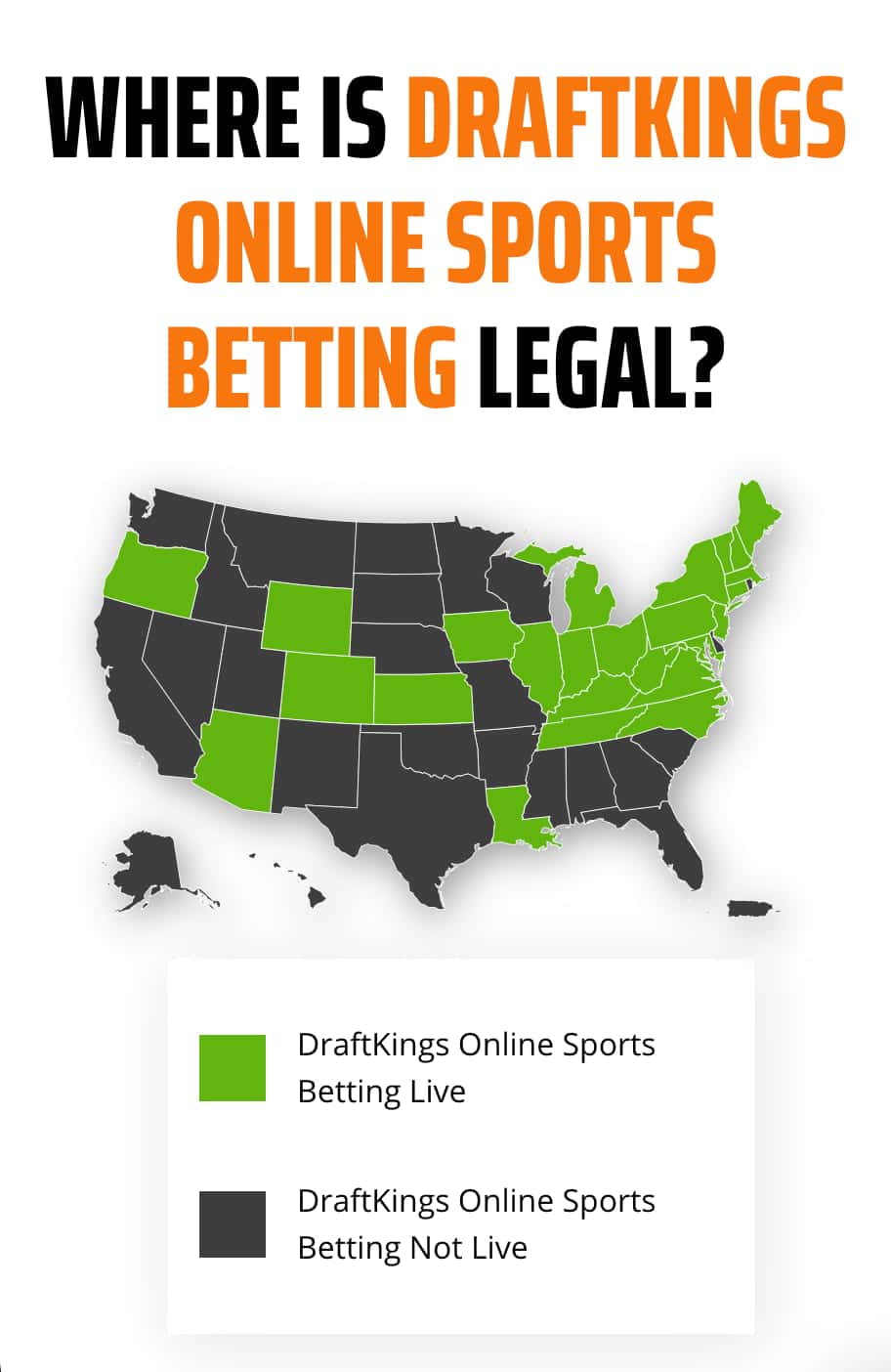 DraftKings legal states map.